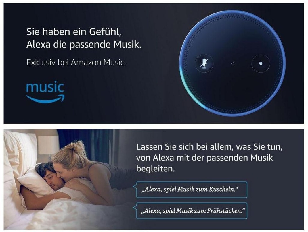Ein Sprachbefehl sorgt für die passende Musik: Amazon Music