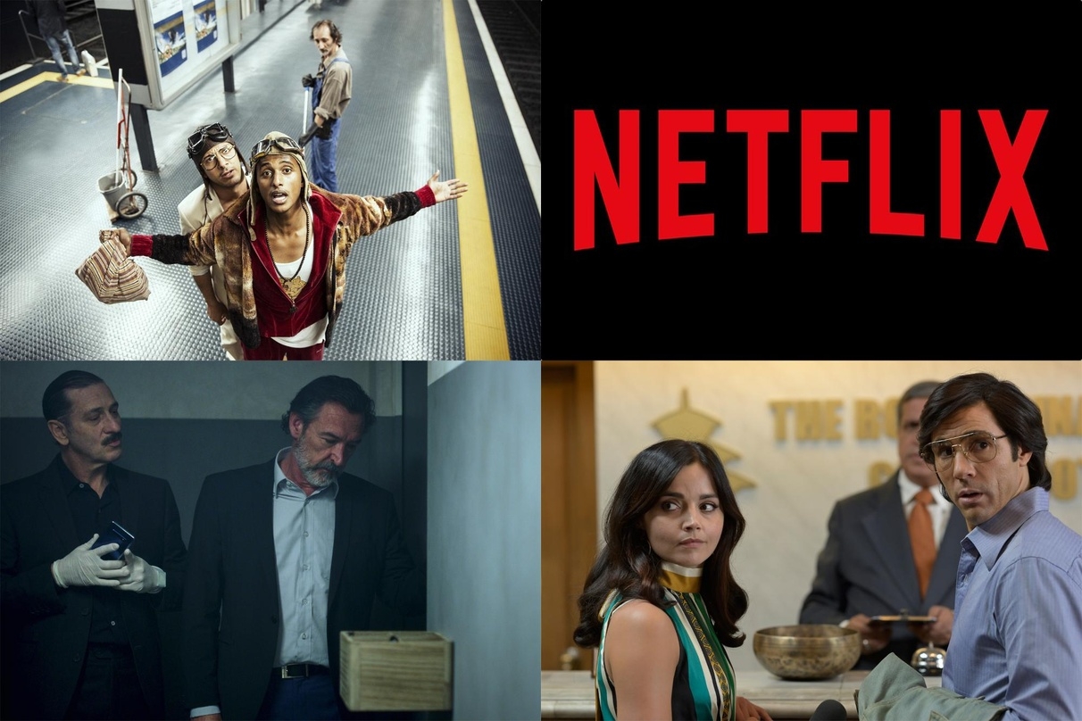 Erfolge auf Netflix: "Halbe Brüder" (r.o.), "Wer hat Sara ermordet" (l.u.) und "Die Schlange" (r.u.)