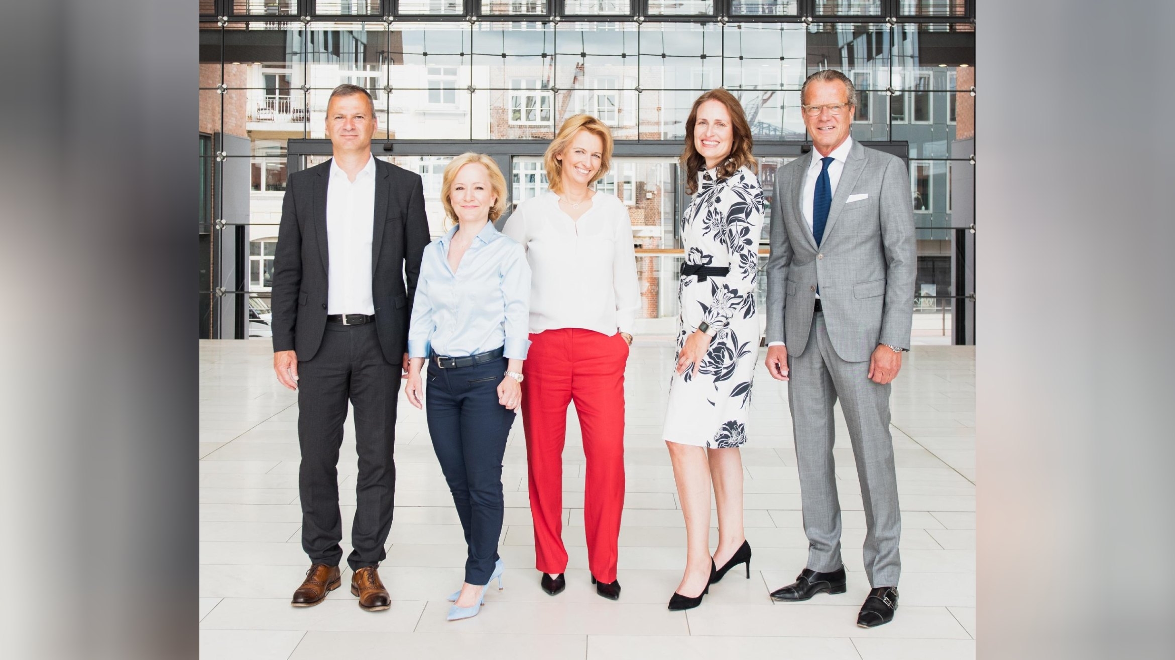 Die neue Führung der Funke Mediengruppe (v.l.): Christoph Rüth, Andrea Glock, Simone Kasik, Bianca Pohlmann und Jochen Beckmann –