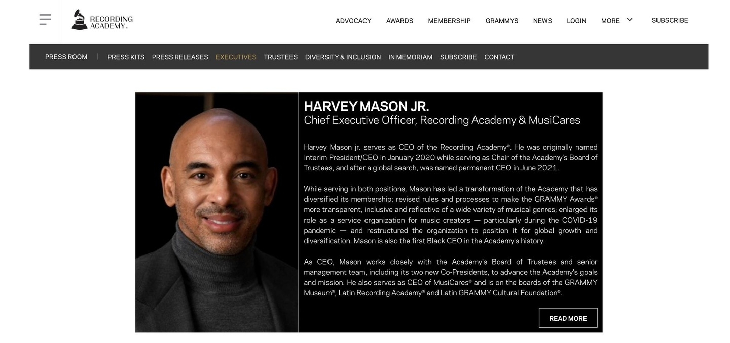 Verkündet die Änderungen bei den Grammys: Harvey Mason jr., CEO der Recording Academy