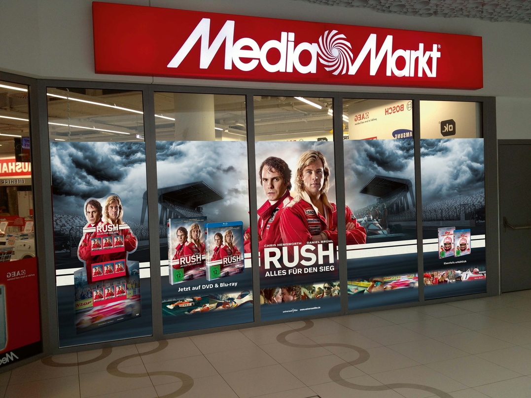 Unübersehbar bei Media Markt in Wien: "Rush"
