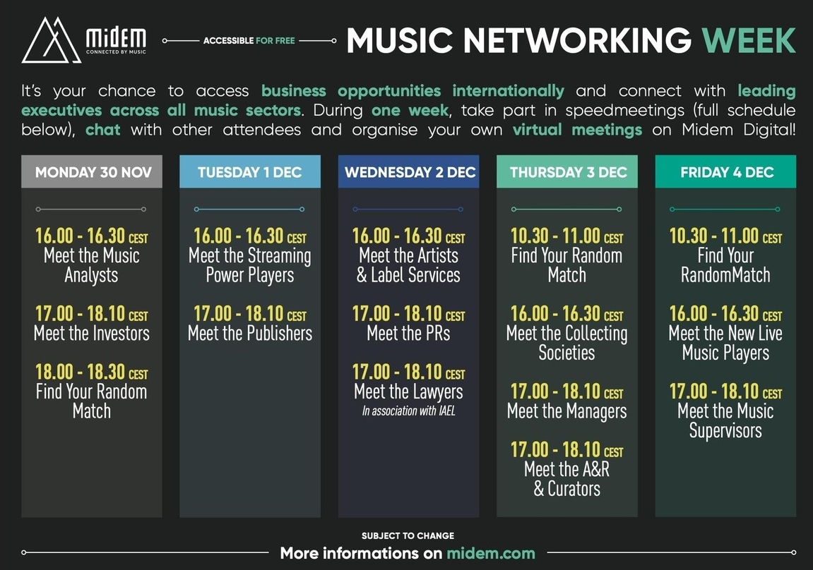 Volles Programm: die Midem Music Networking Week