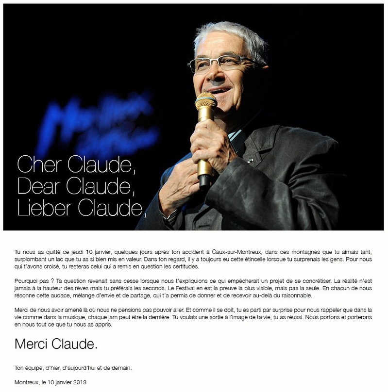 Nach Unfall und Operation verstorben: Claude Nobs, der Gründer des Montreux Jazz Festivals