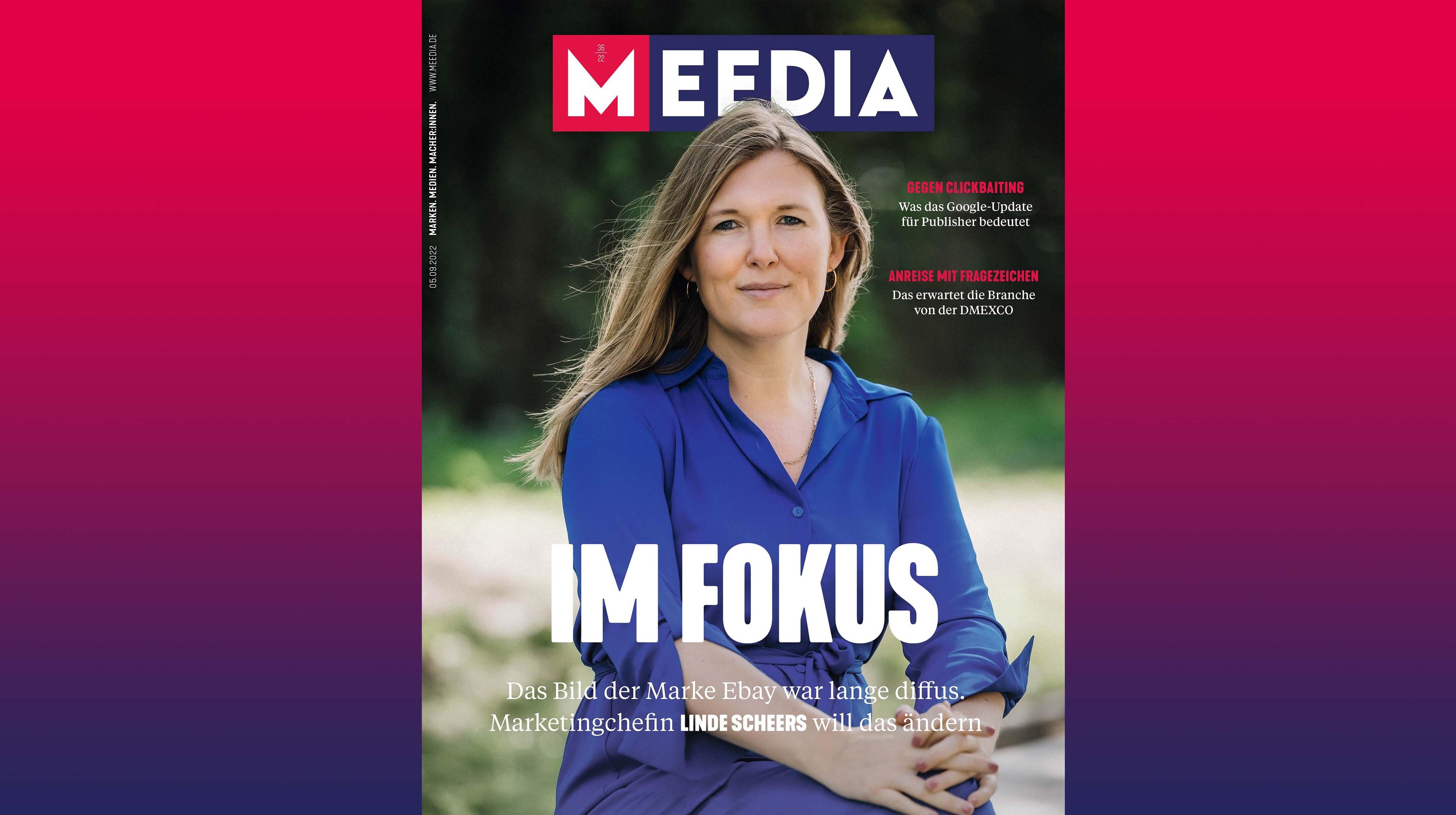 Ebay-Marketingchefin Linde Scheers auf dem Cover der MEEDIA –
