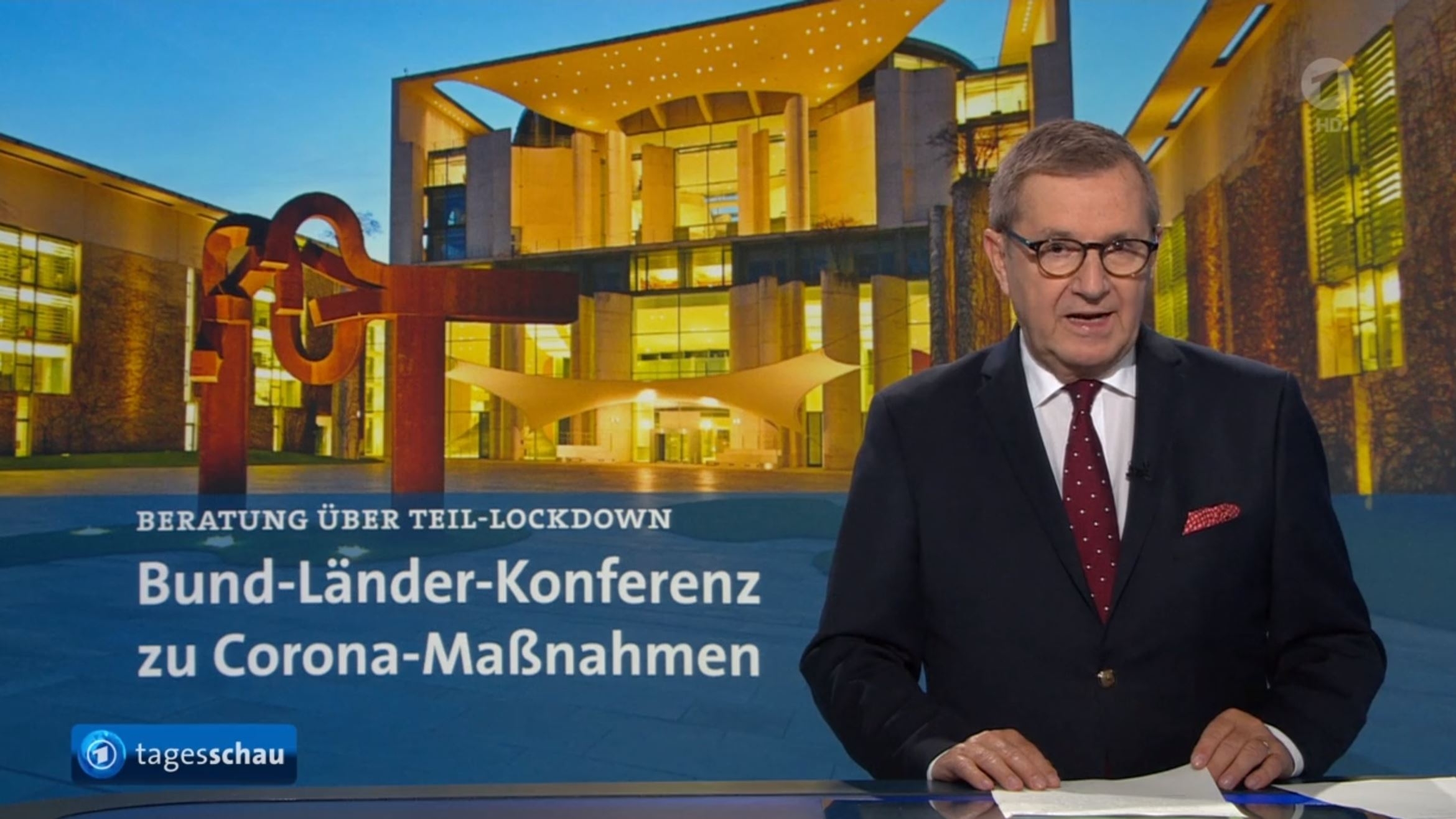 Jan Hofer in der 20-Uhr-"Tagesschau" vom 25. November 2020 –