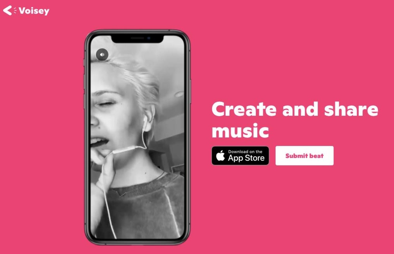 Lässt Nutzer eigene Texte samt Videosequenzen über vorproduzierte Beats legen: die App Voisey