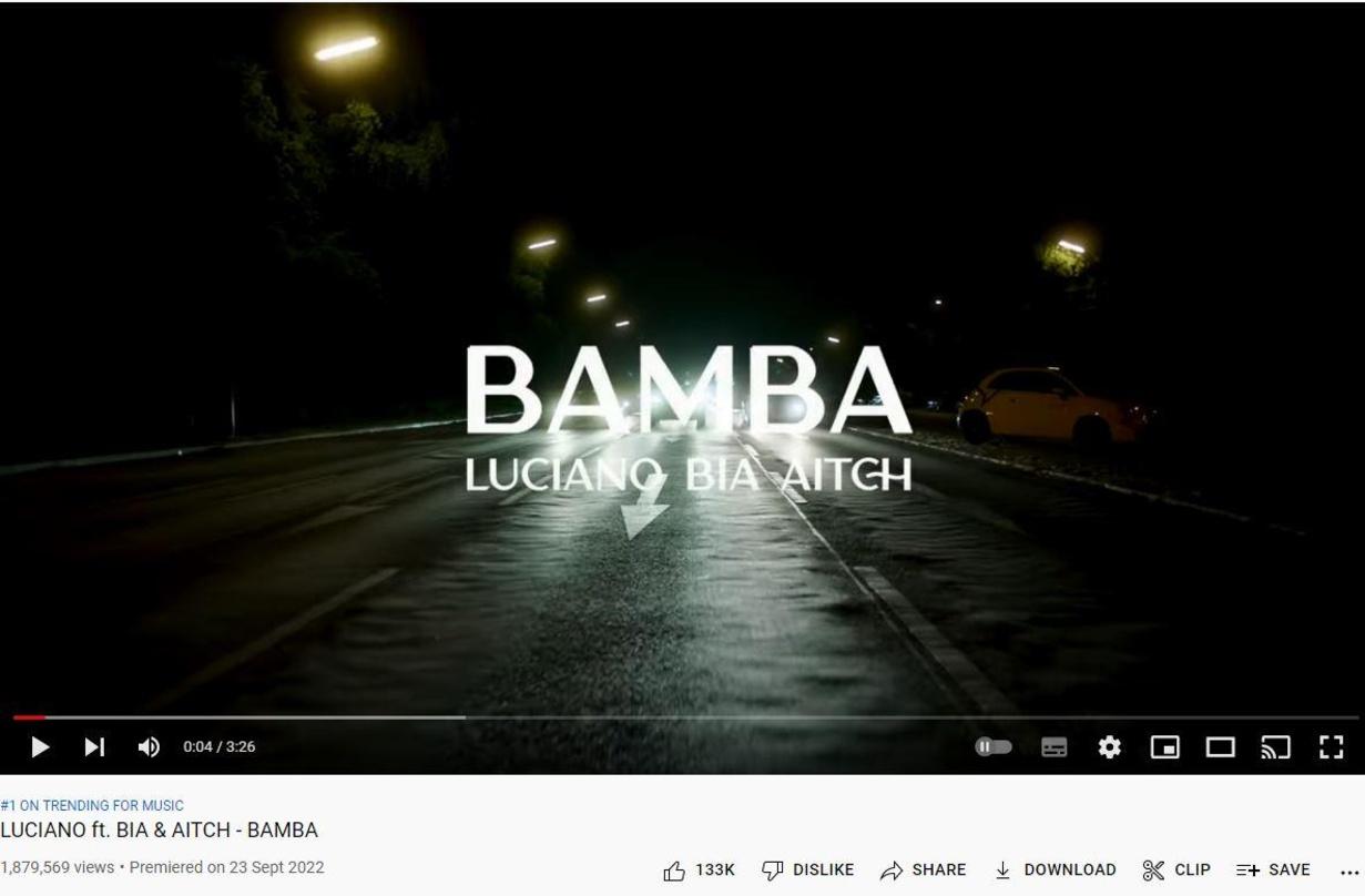 Luciano lag am Wochenende mit "Bamba" auf Spotify und YouTube ganz vorn