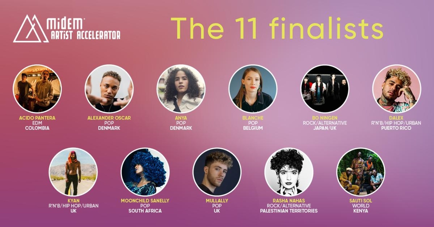 Haben sich für den Midem Artist Accelerator qualifiziert: Elf Acts aus neun Ländern