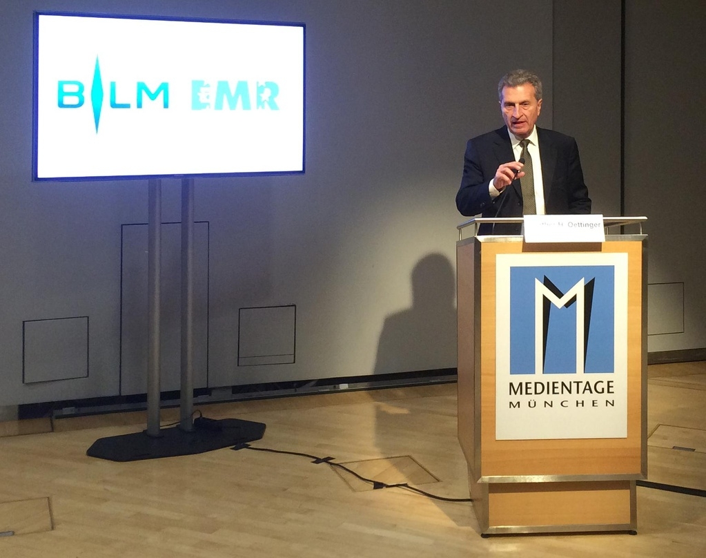 Klares Bekenntnis zum Territorialprinzip im Filmbereich: EU-Kommissar Günther Oettinger bei den Medientagen München