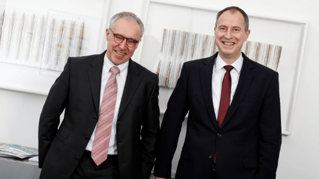 Geschäftsführer der Noz Medien und mh:n Medien Axel Gleie und Joachim Liebler