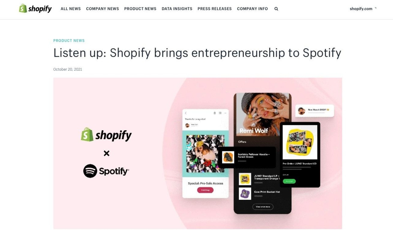 Hat ihre Shopify-Artikel mit Spotify verknüpft: die Künstlerin Remi Wolf