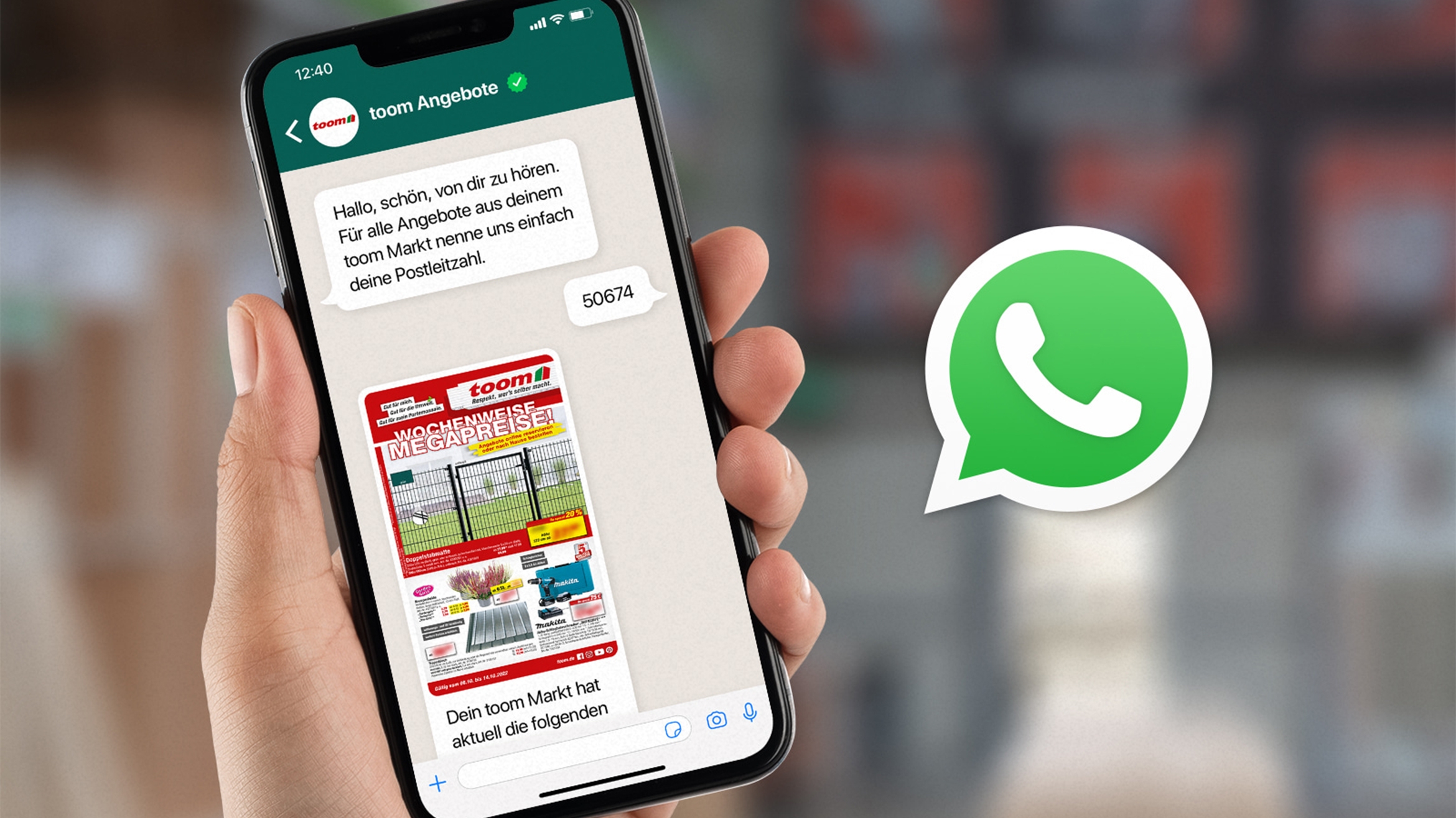 Toom-Angebote gibt es ab sofort auch per Whatsapp -