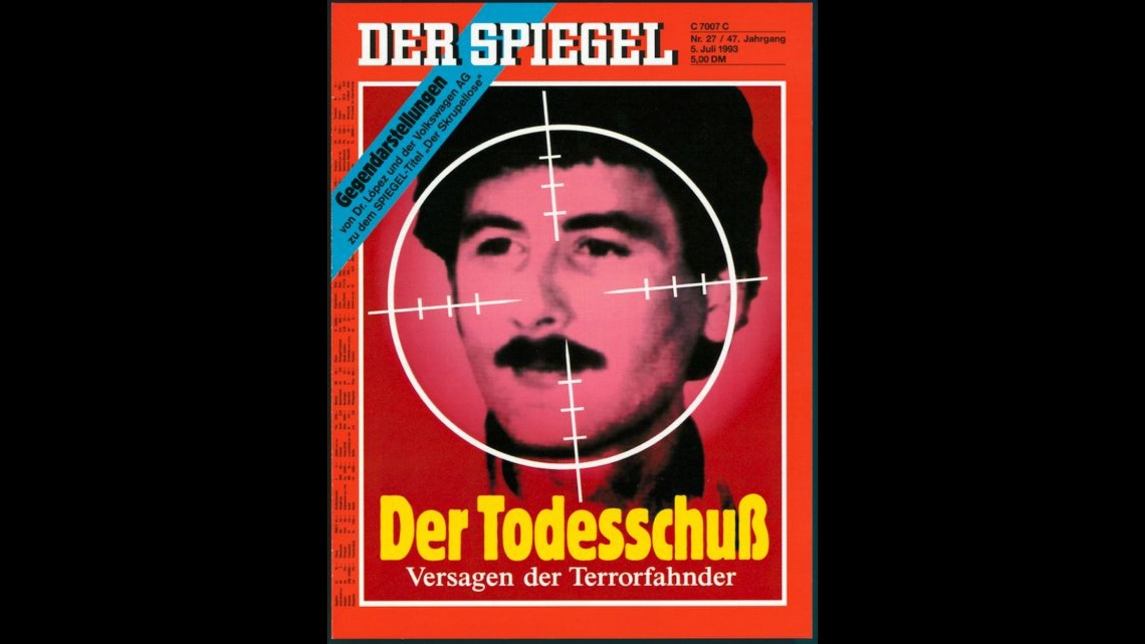 "Spiegel"-Titelgeschichte "Der Todesschuss" aus dem Jahr 1993, 