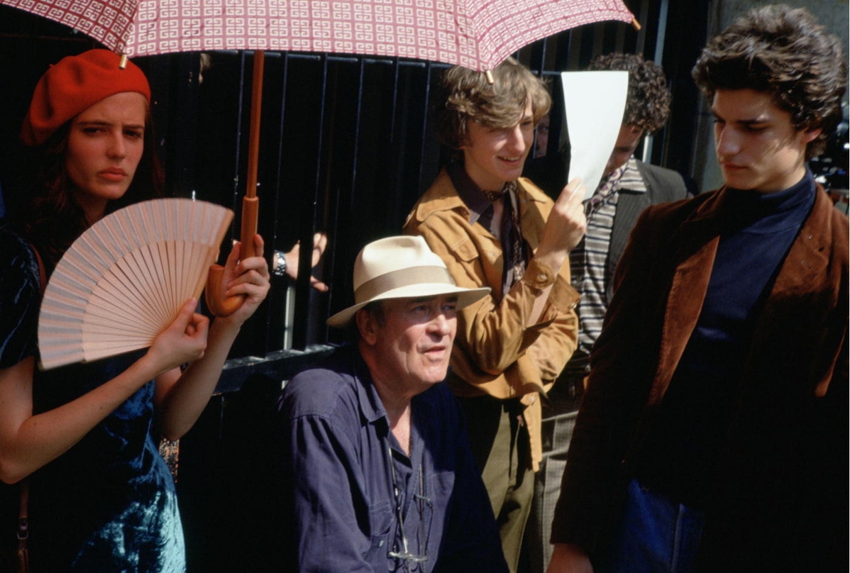 Bernardo Bertolucci bei den Deharbeiten von "Die Träumer" mit Eva Green und Louis Garrel