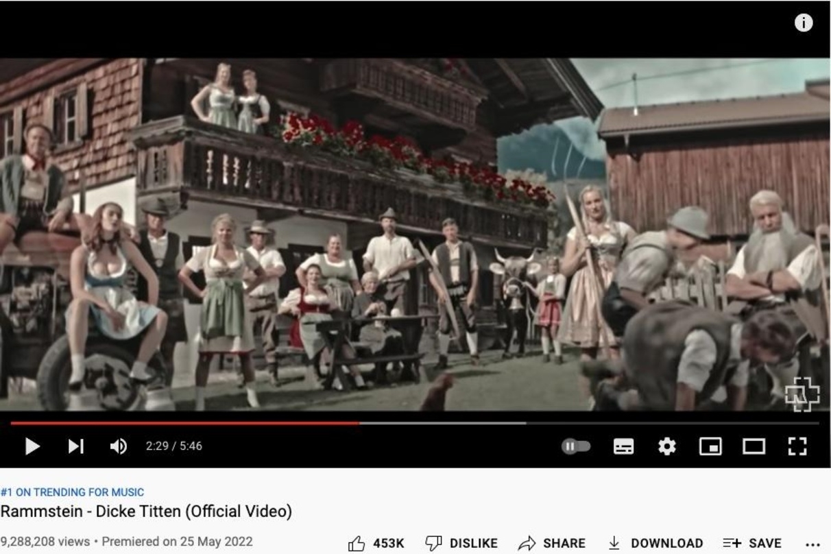 Rammstein führten am Wochende unangefochten die deutschen YouTube-Musik-Trendcharts