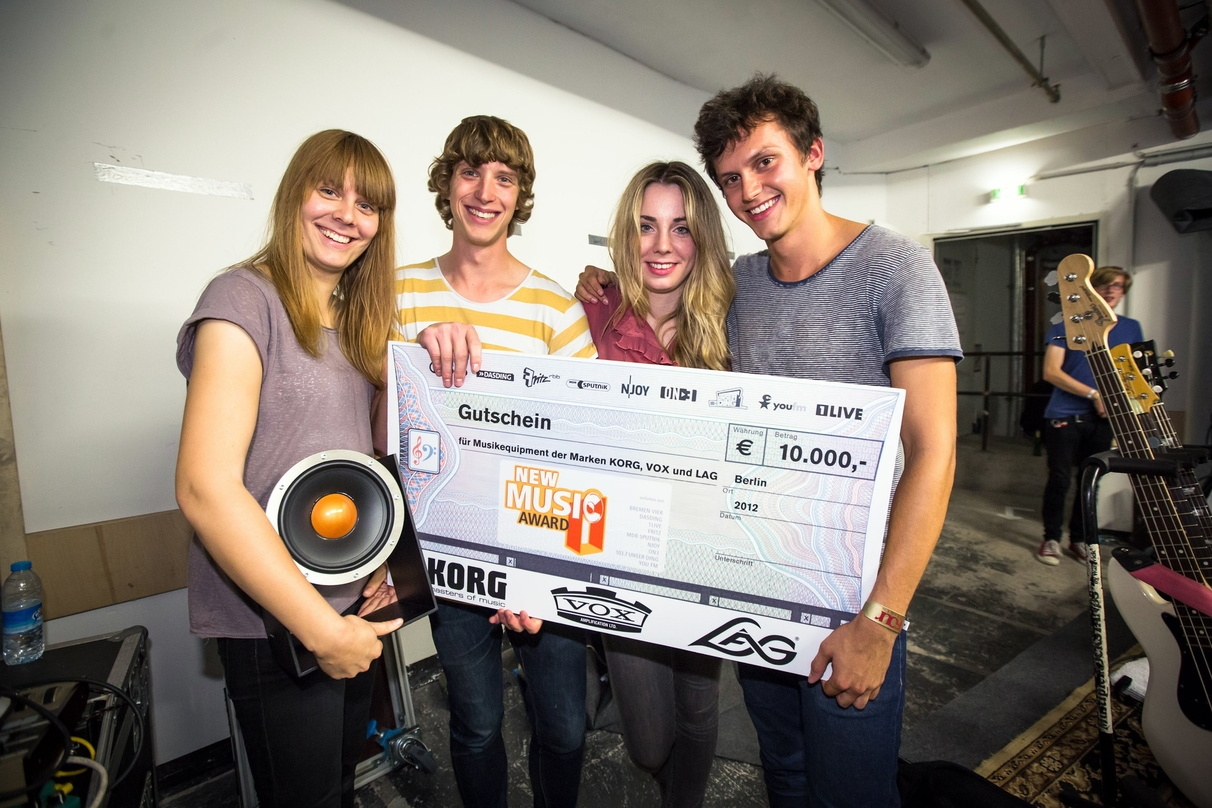 Erhielten den New Music Award und einen Gutschein über Musikequipment im Wert von 10.000 Euro: Tonbandgerät