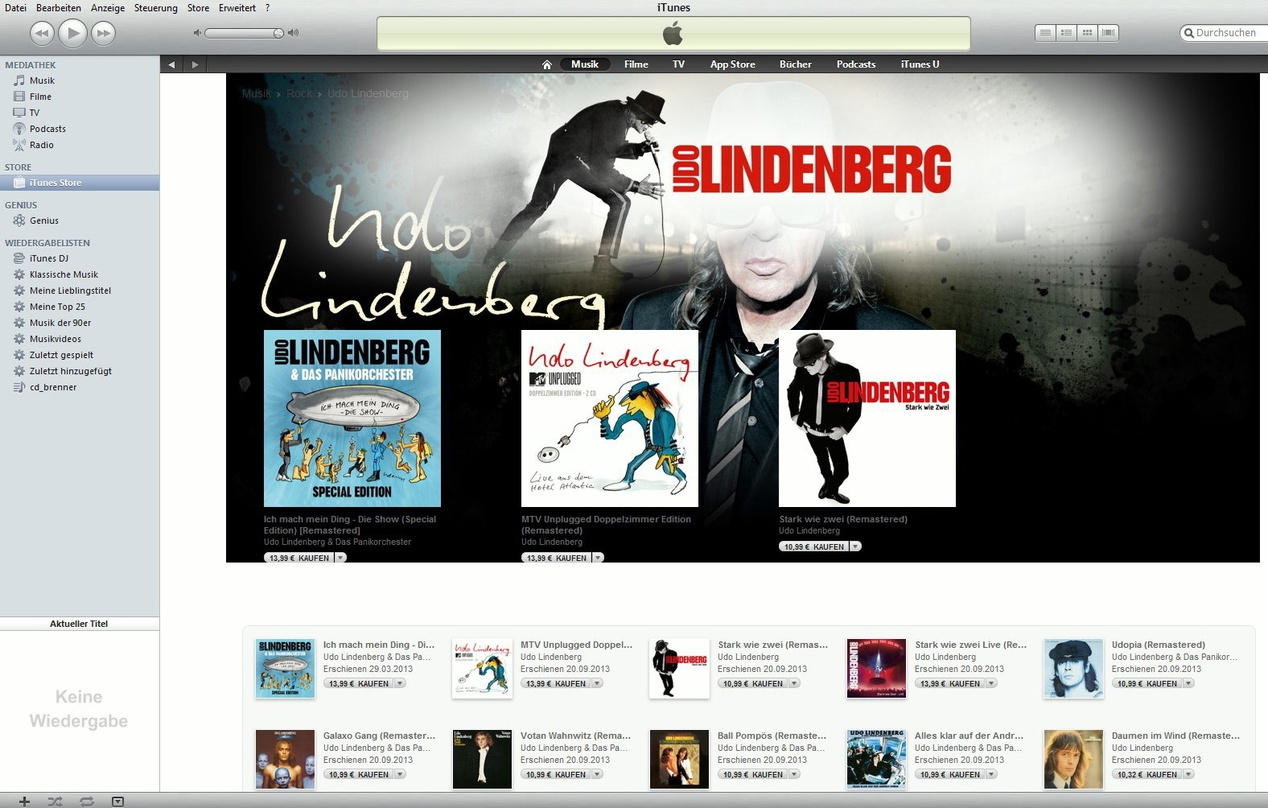 Exklusive Präsenz: Apple vermarktet ab sofort Alben von Udo Lindenberg in "Mastered for iTunes"-Klangqualität