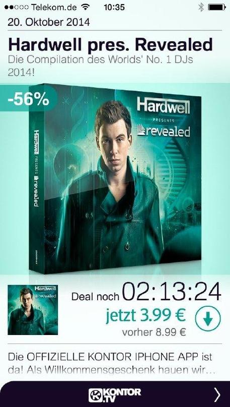 Macht "Hardwell Presents Revealed" zum "Hot Deal: Die Kontor-App