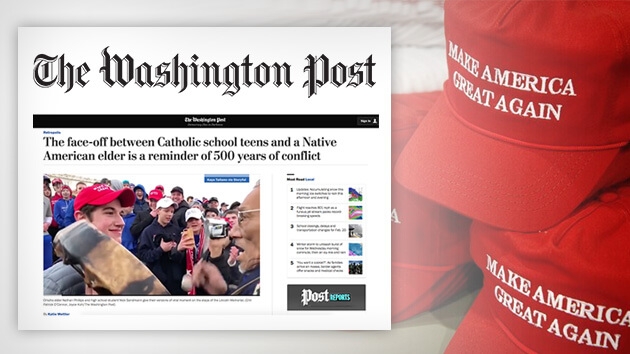 Die Washington Post berichtete über das Aufeinandertreffen eines Trump-Anhängers mit einem Ureinwohner – verdreht aber Tatsachen