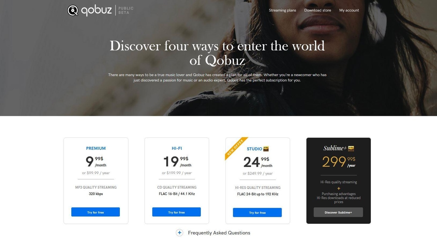 Abos in einer Spanne von 9,99 Dollar bis 24,99 Dollar pro Monat: Das Angebot von Qobuz in den USA