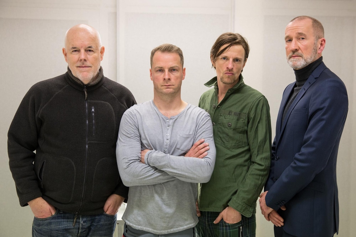 Am Set von "Der mit dem Schlag": Lars Becker, Hinnerk Schönemann, Alexander Scheer und Peter Lohmeyer