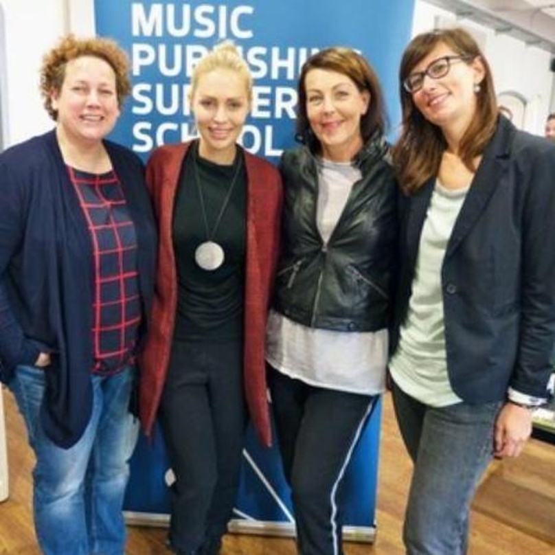 Trafen sich 2015 bei der Music Publishing Summer School (von links): Birgit Böcher (DMV), Alexa Feser, Rita Flügge-Timm (DolceRita), und Stefanie Kirschbaum (Hamburg Media School)