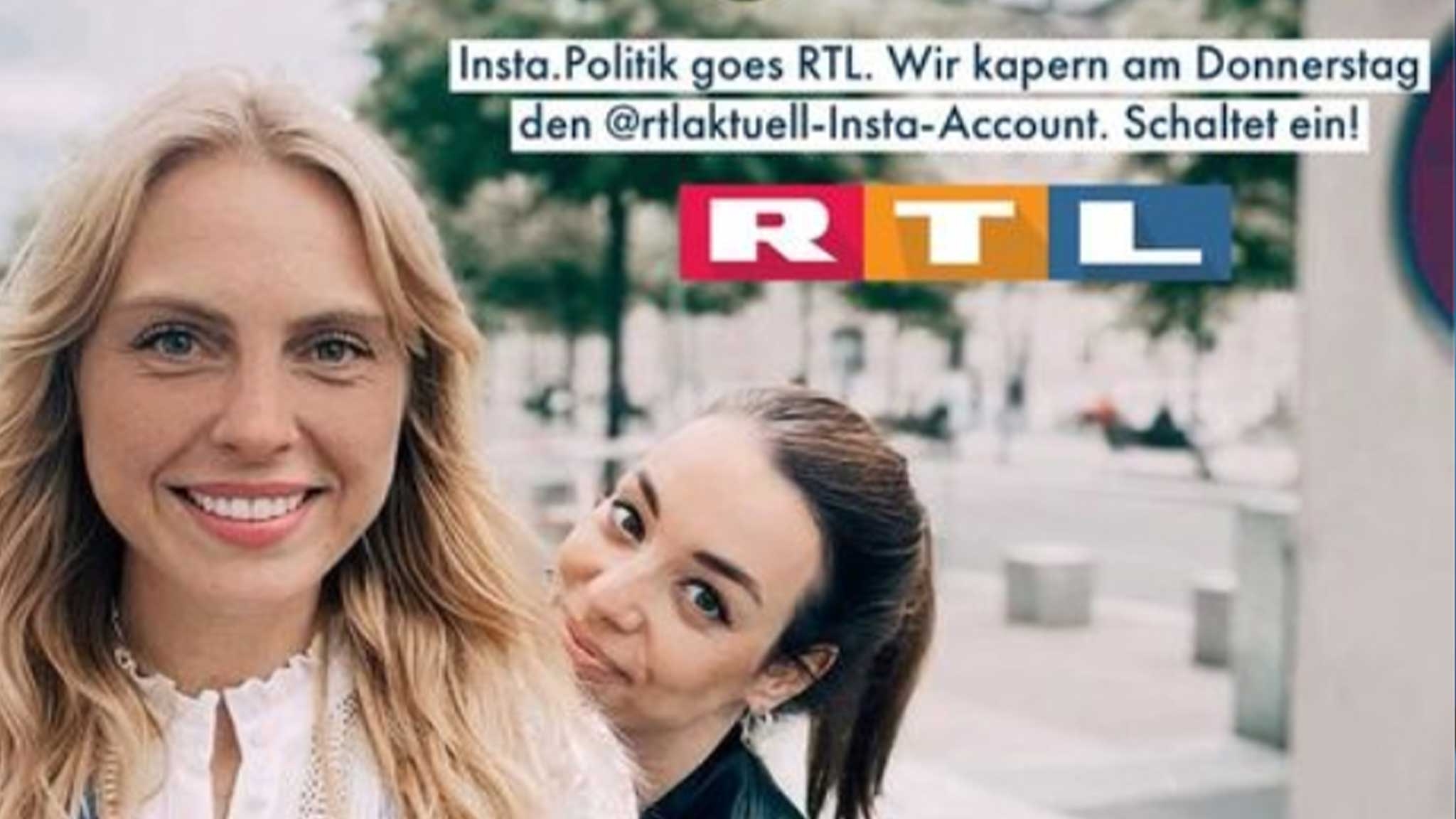 Lara Urbaniak und Janine Klose, die Macherinnen des Politkerklärkanals "Insta.Politik" sollten ein Takeover für RTL aktuell übernehmen. Das Format wurde jetzt kurzfristig abgesagt. 