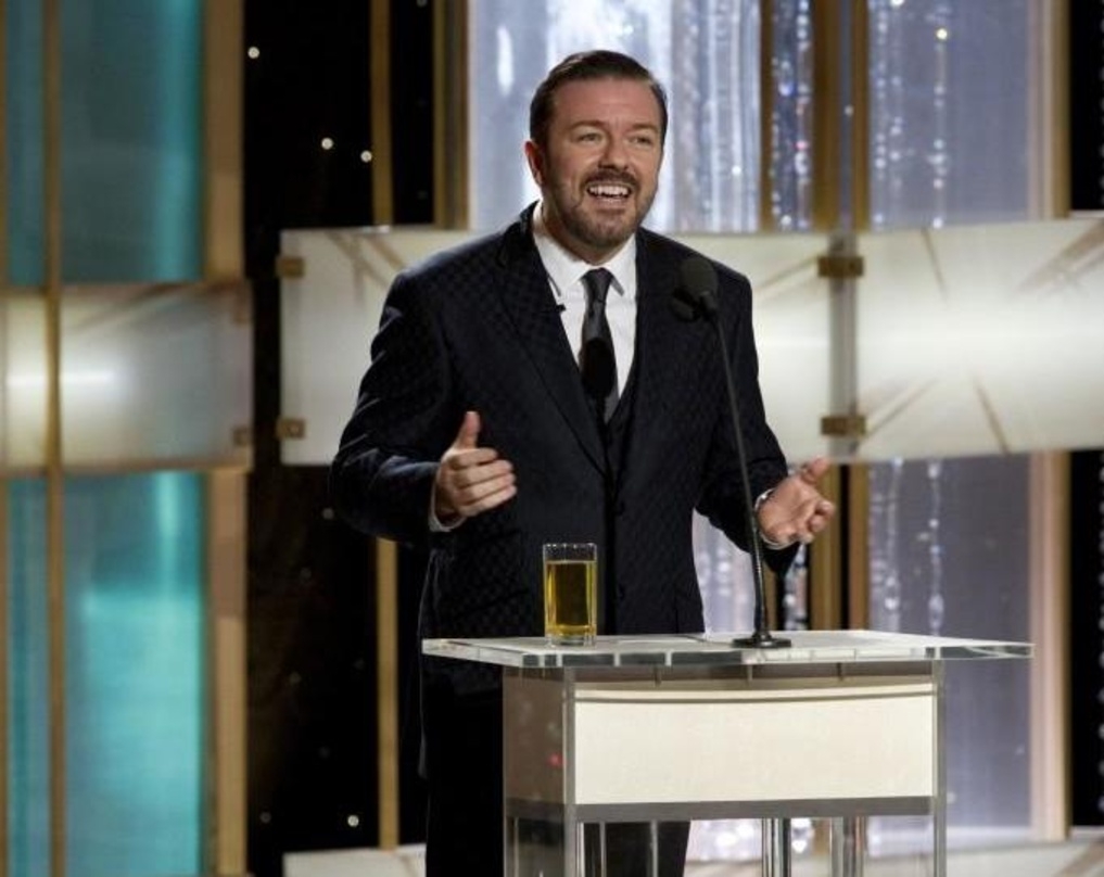 Ricky Gervais bei der Golden-Globe-Verleihung 2011, als ihm sein Eingangsmonolog heftige Kritik einbrachte