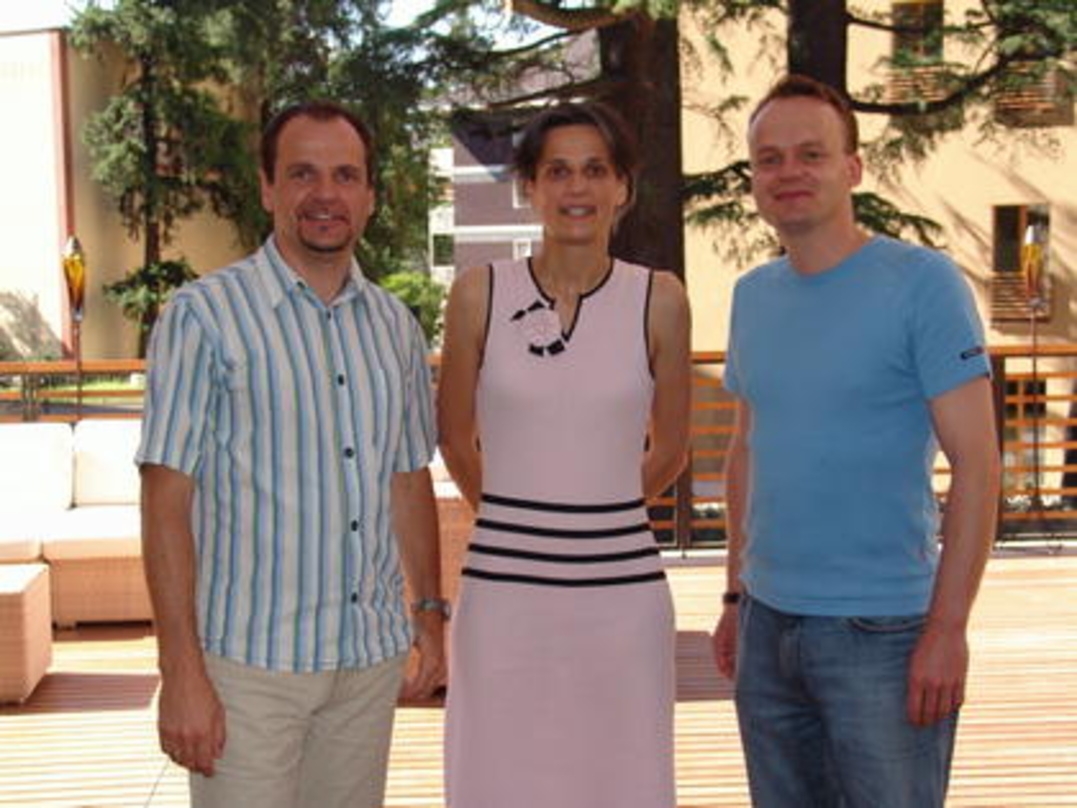 Vorbildliche Gastgeber (v.l.): Das kdg-Trio Michael Hosp, Christine Frei und Jens-Uwe Eras