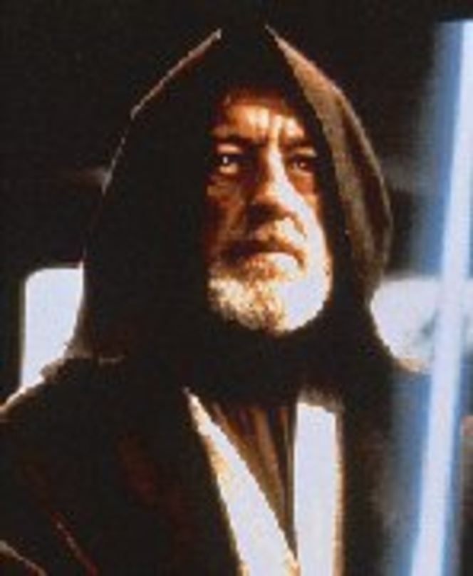 Sir Alec Guinness als Obi Wan Kenobi in "Krieg der Sterne"