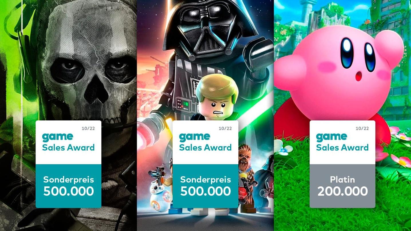 Drei game Sales Awards im Oktober 2022 verliehen, davon zwei Sonderpreise