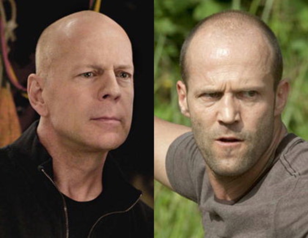 Bereit für "The Expendables 2": Bruce Willis und Jason Statham