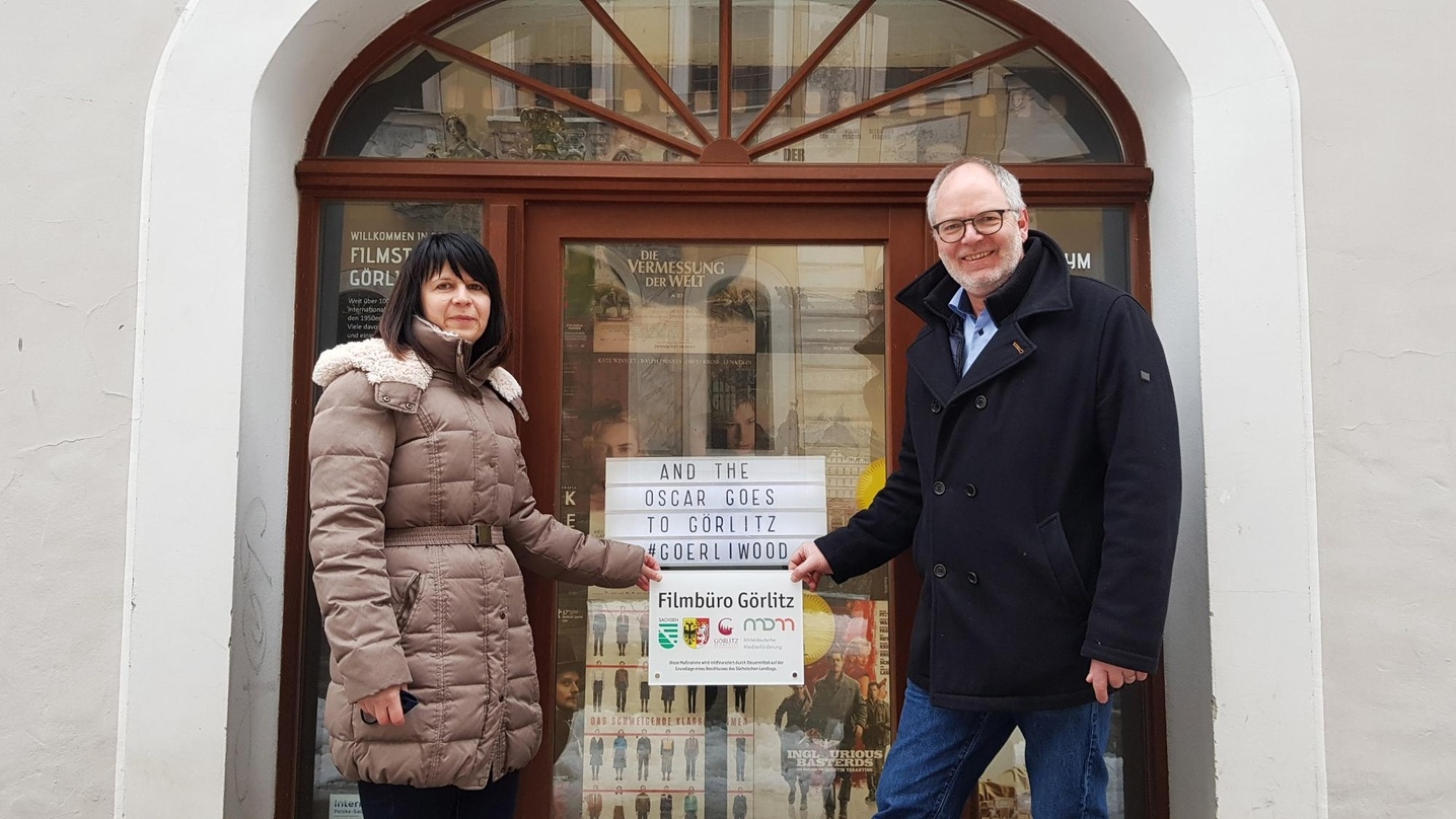 Kerstin Gosewitsch und Henrik Greisner sind Ansprechpartner im Filmbüro Görlitz 