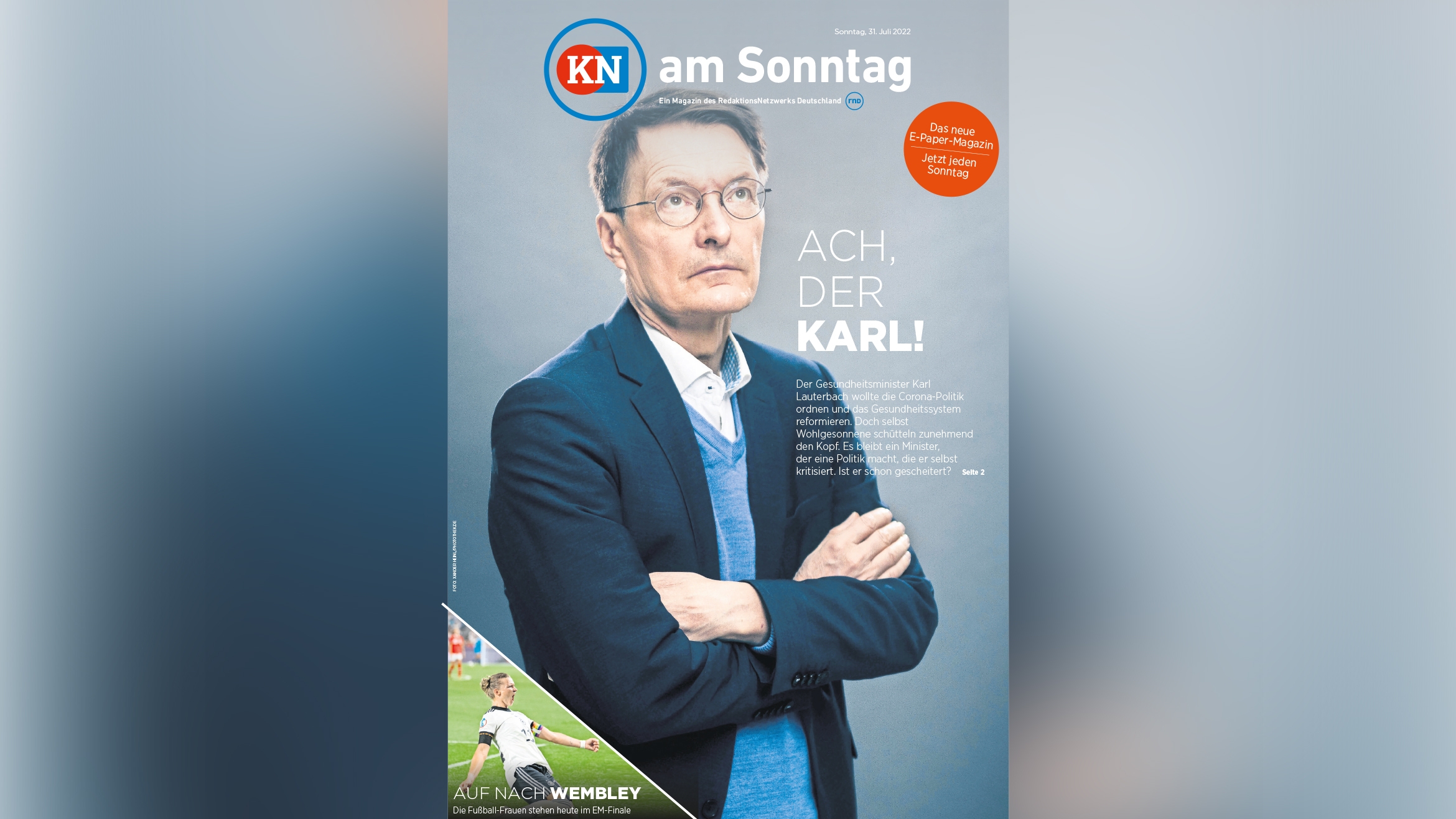Das Cover der ersten Ausgabe am Beispiel der "Kieler Nachrichten" –