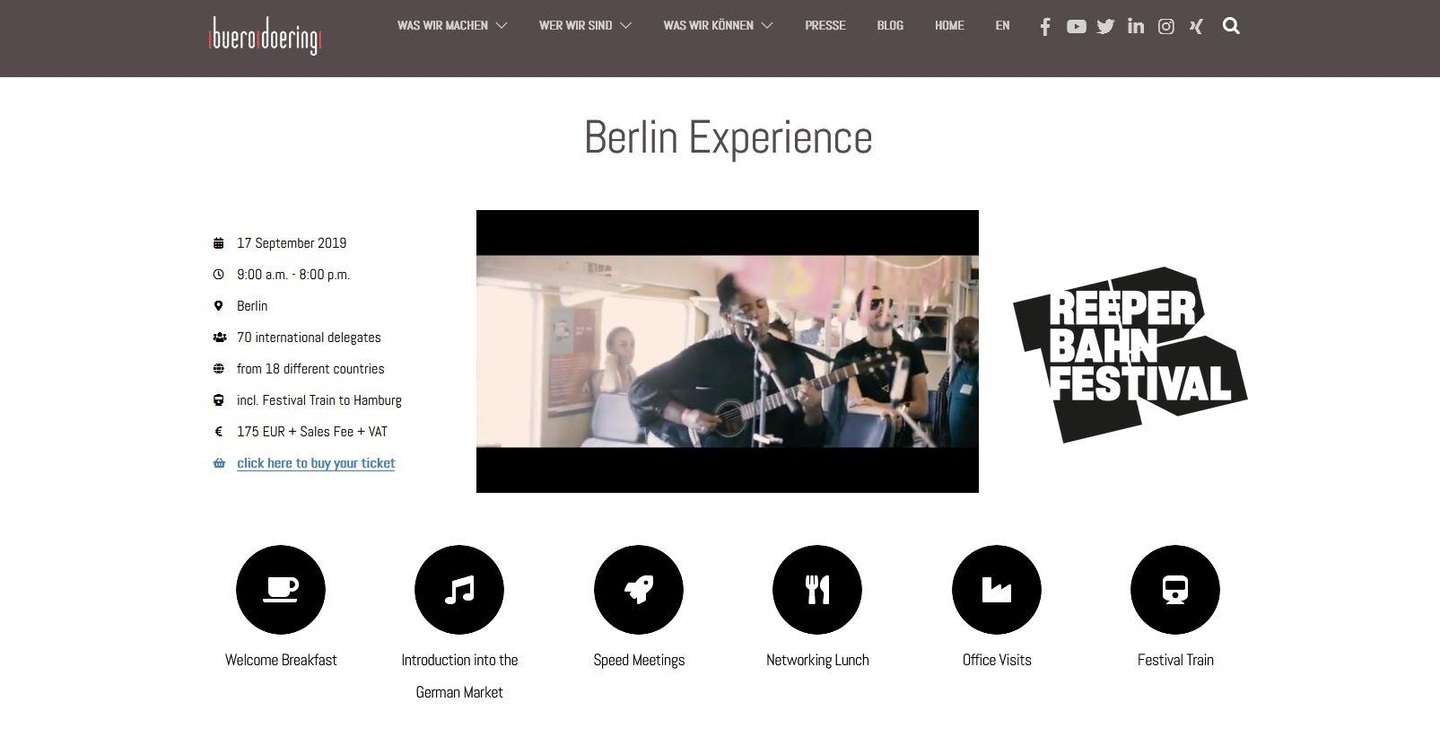 Vernetzt die Berliner und Hamburger Musikszene mit internationalen Delegierten: die Reeperbahn Festival Berlin Experience 
