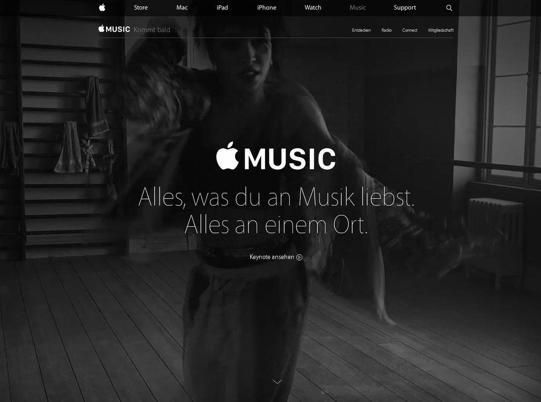 Soll am 30. Juni ab 17.00 Uhr deutscher Zeit verfügbar sein: Apple Music