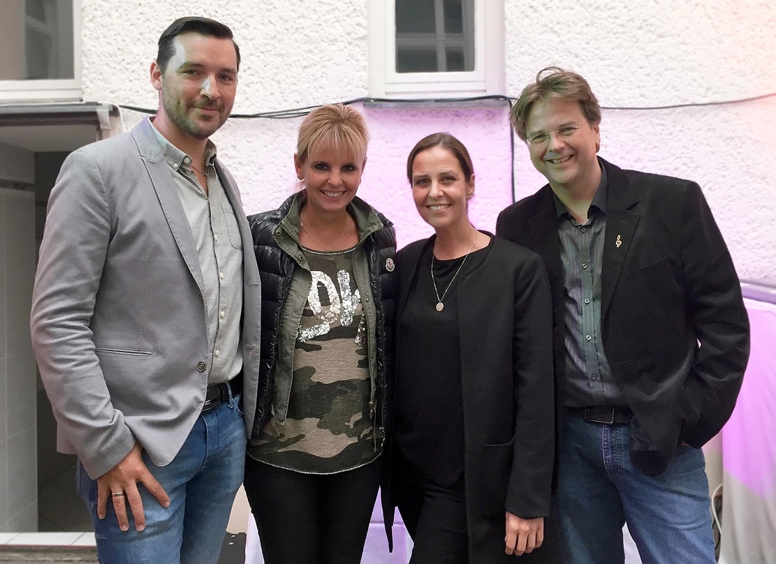 Beim Songwritercamp in Berlin (von links): Alexander Schedler (Schedler Musikverlage), Kirsten Meisel (Meisel/Hansa), Ina Wiens (Meisel) und Marcus Zander (Zett/Meisel)