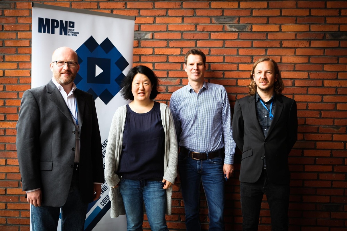 Mit dem MPN Radio Day zufrieden (von links): Jöran Plesch, Agnes Chung, Dietmar Schlumbohm (alle Phononet) und Dirk Willberg (Community Promotion)