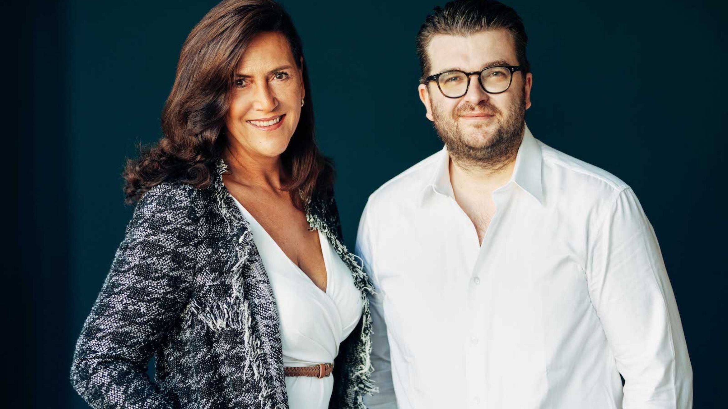 Patrizia Bartels und Gregor Nebel, Geschäftsführer der Deutschen Medienportale GmbH –