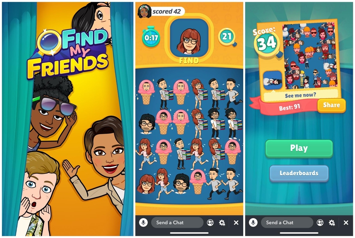 "Find My Friends" ist eines der neuen Spiele auf Snap Games.
