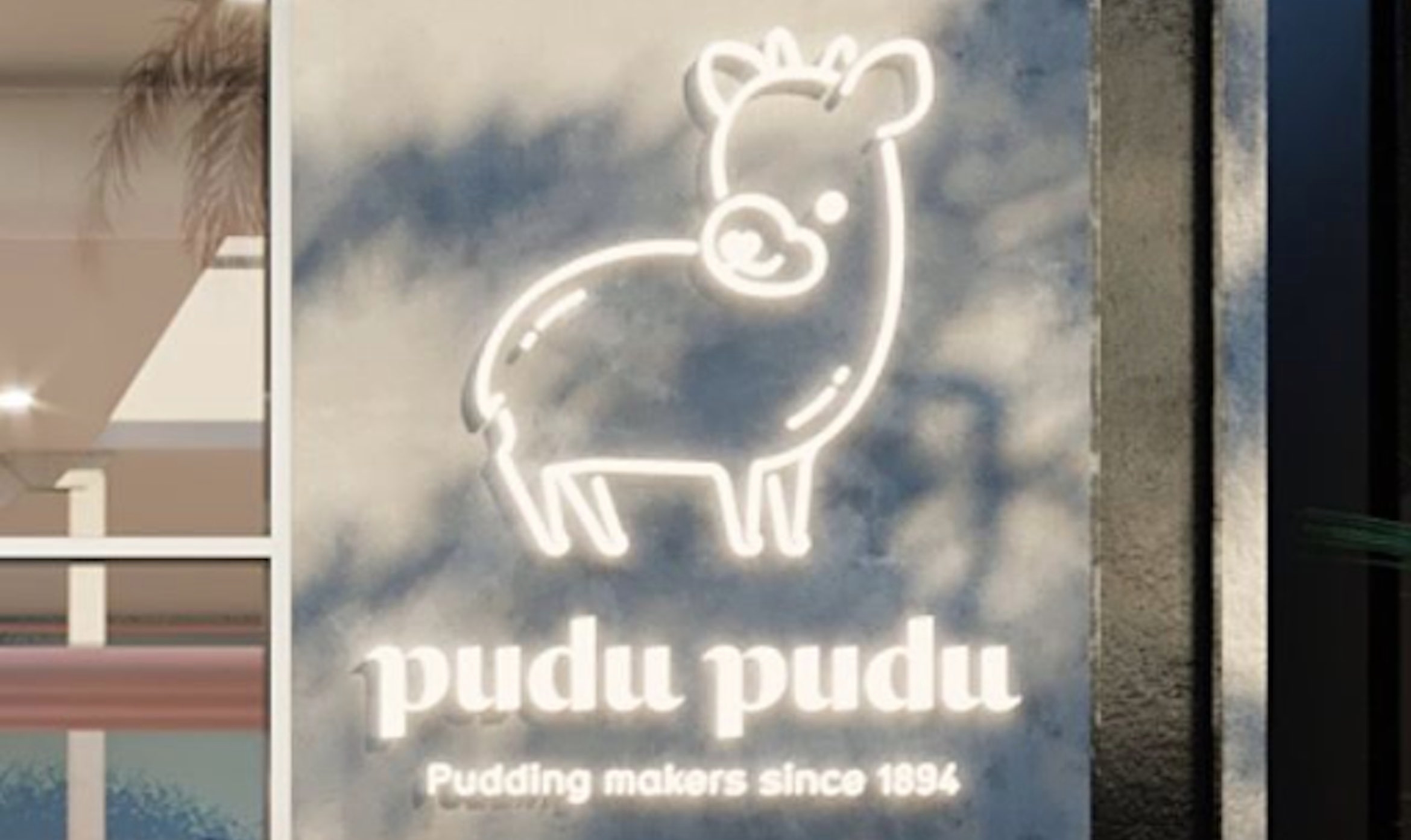 Das Logo des ersten Pudding-Restaurants von Oetker