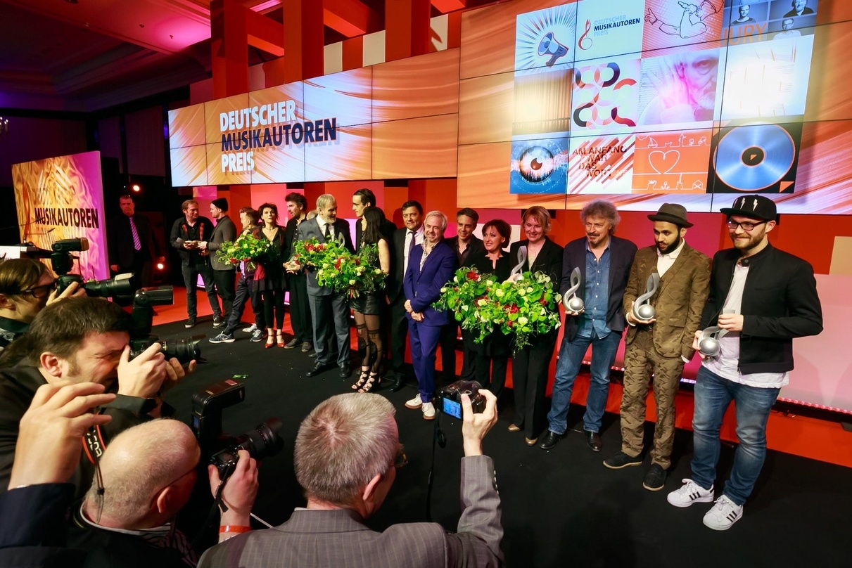 Das Abschlussbild: Die Sieger des Deutschen Musikautorenpreises 2015