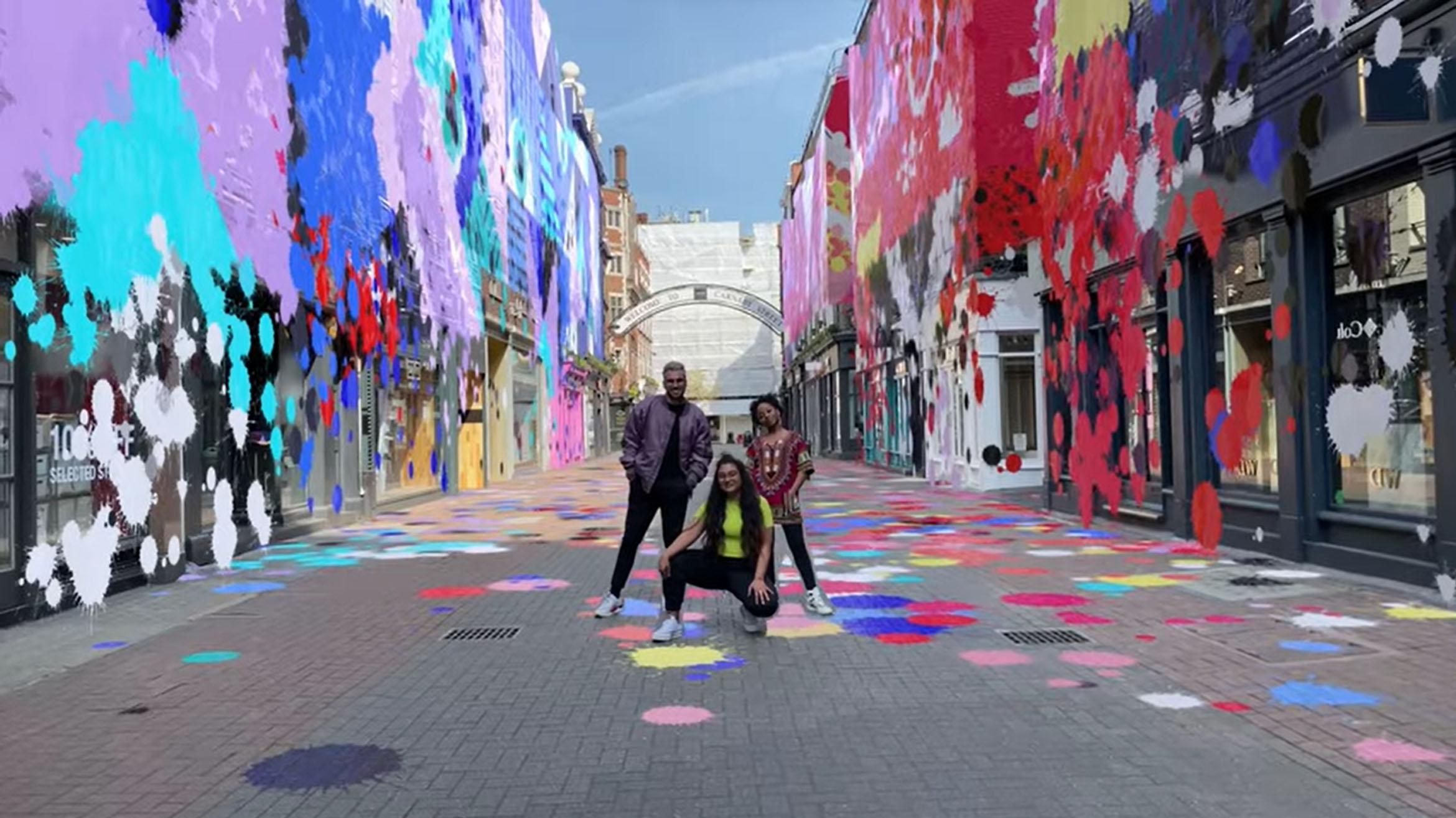 Mit dem City Painter können Snapchatter Straßenzüge verschönern und sich das virtuelle Graffiti in der App anschauen – 