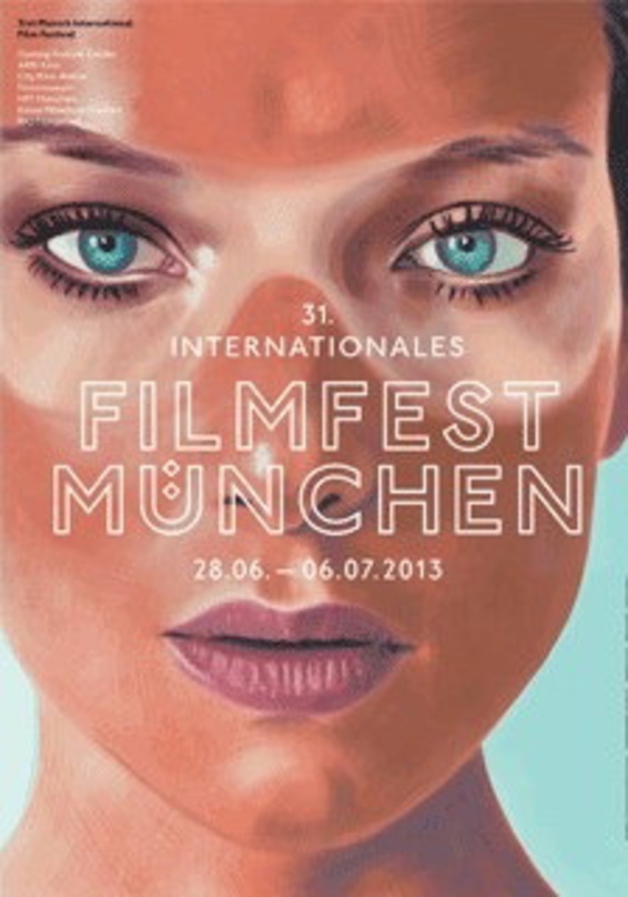 Das diesjährige Festivalplakat: die Illustration stammt von "Bayerns letztem Filmplakatmaler" René Birkner, entworfen hat es die Agentur Abc&D.