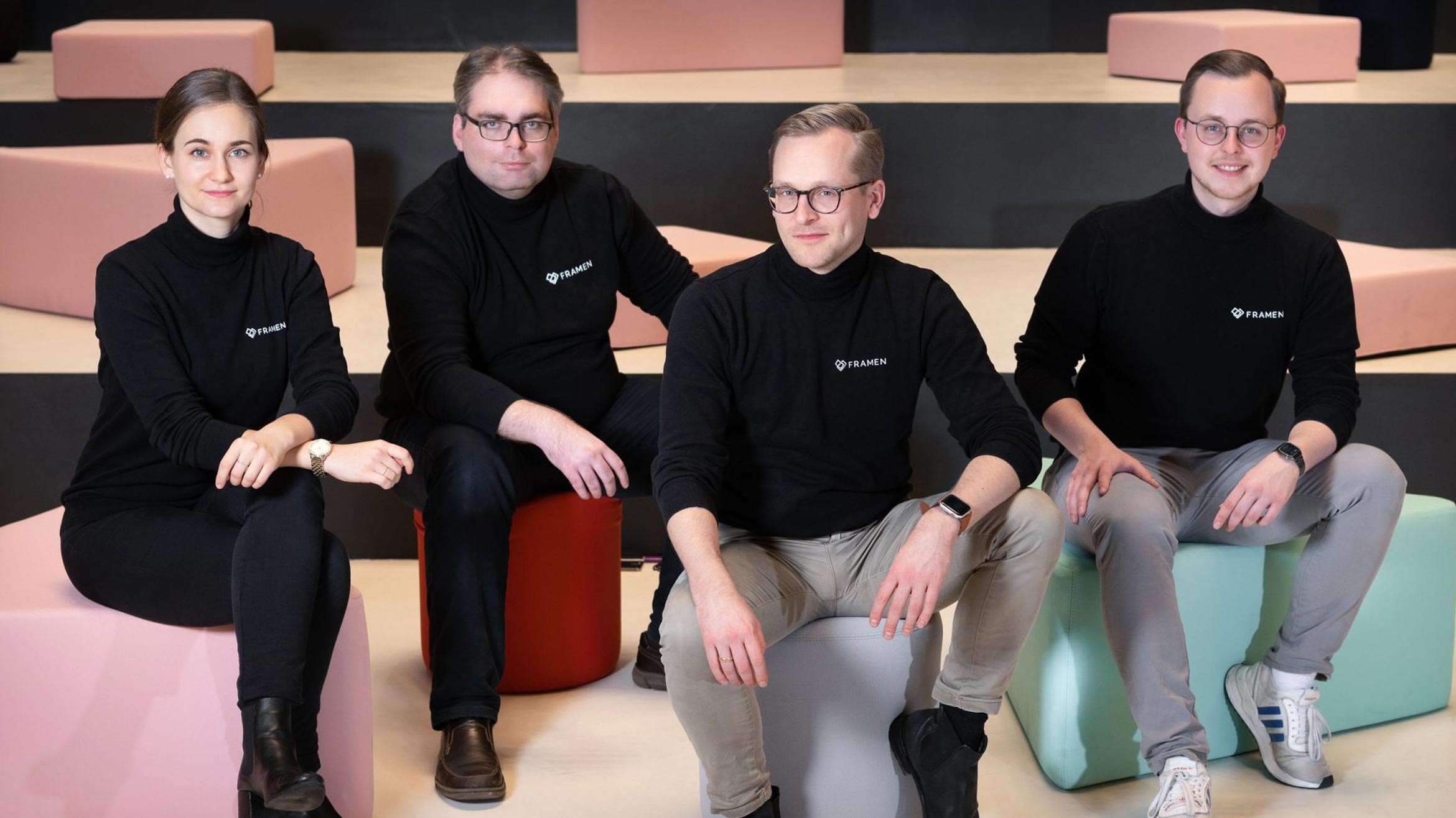 Die Gründer von Framen: Magdalena Pusch, Sveatoslav Podobinschi, Dimitri Gärtner, Alexander Gärtner –