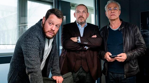 Roland Riebeling, Dietmar Bär und Klaus J. Behrendt (v.l.n.r.) im "Tatort: Kein Mitleid, keine Gnade"