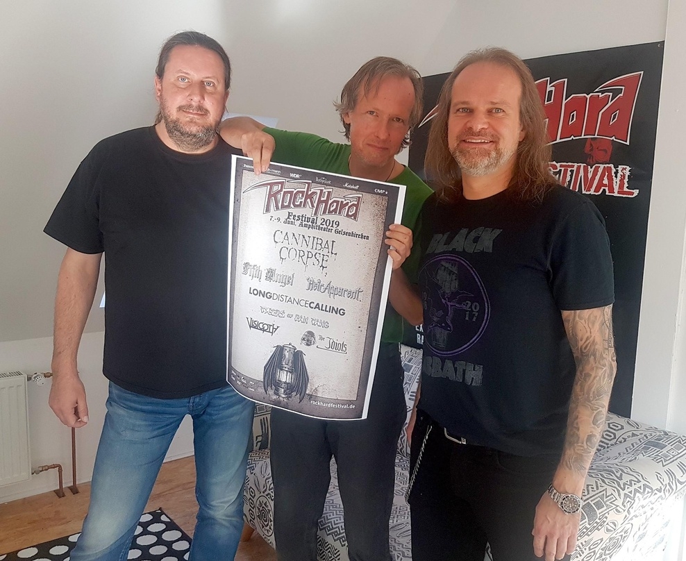 Fürs Rock Hard Festival im Einsatz (von links): Thomas Pieper (Continental Concerts), Holger Stratmann (Rock Hard) und Niels Andersen (Oktober Promotion)