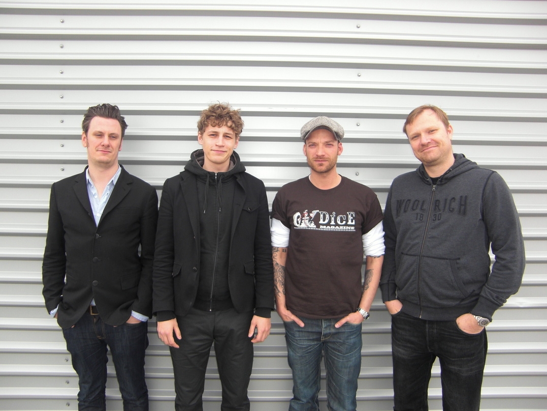Neue Partner (v.l.n.r): Konrad Sommermeyer (Künstlermanager), Tim Bendzko, Ingo Heinzmann und Markus Wenzel (Managing Director Universal Music Publishing)