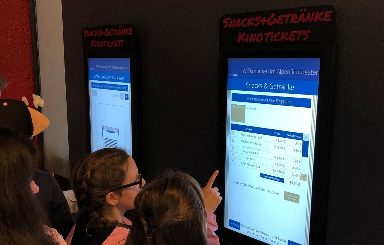 Vereinfachten Ticket- und Concessions-Kauf am Automaten bietet das Alpenfilmtheater