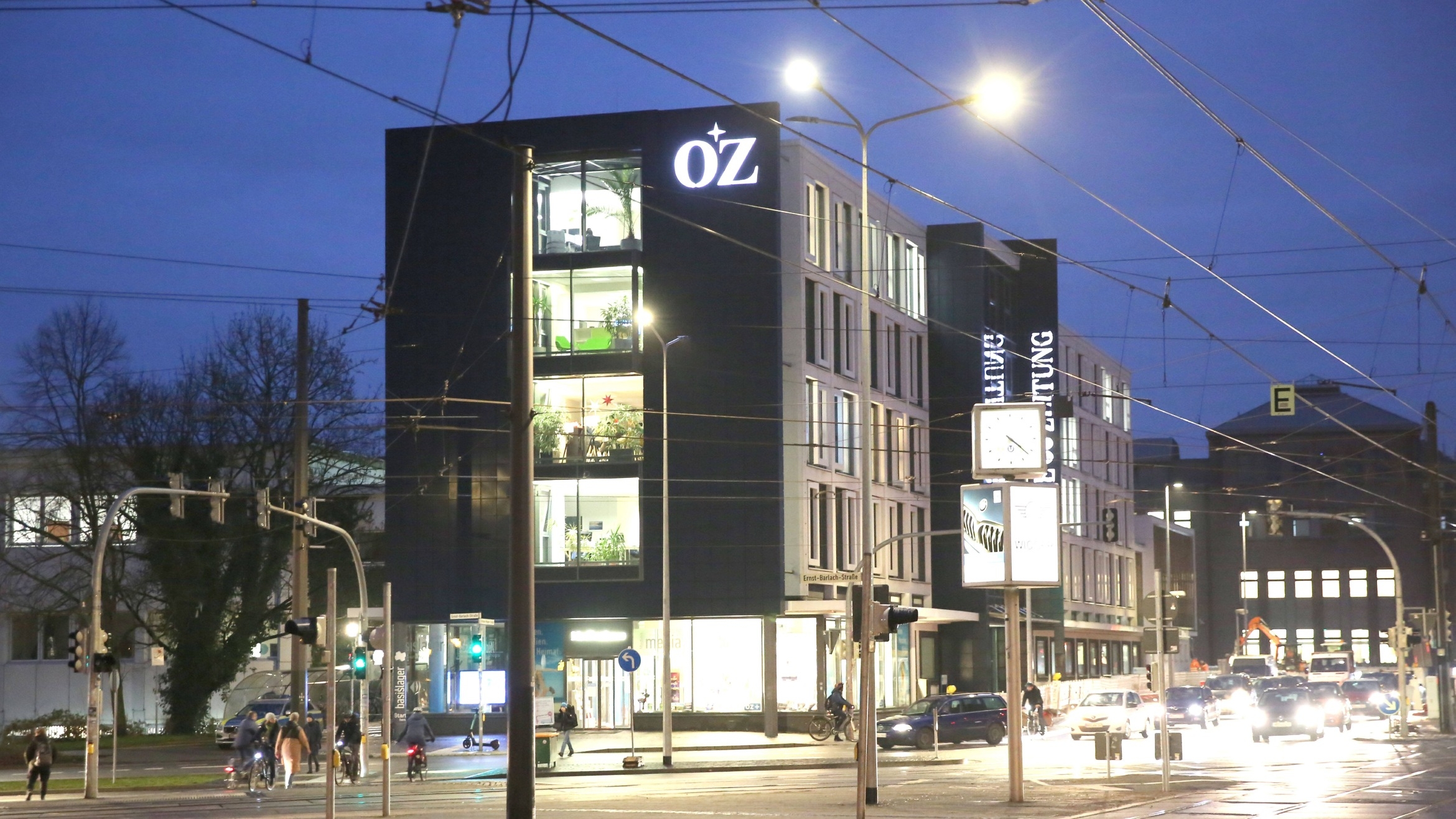 Blick auf das Verlagsgebäude der "Ostsee-Zeitung" in Rostock –